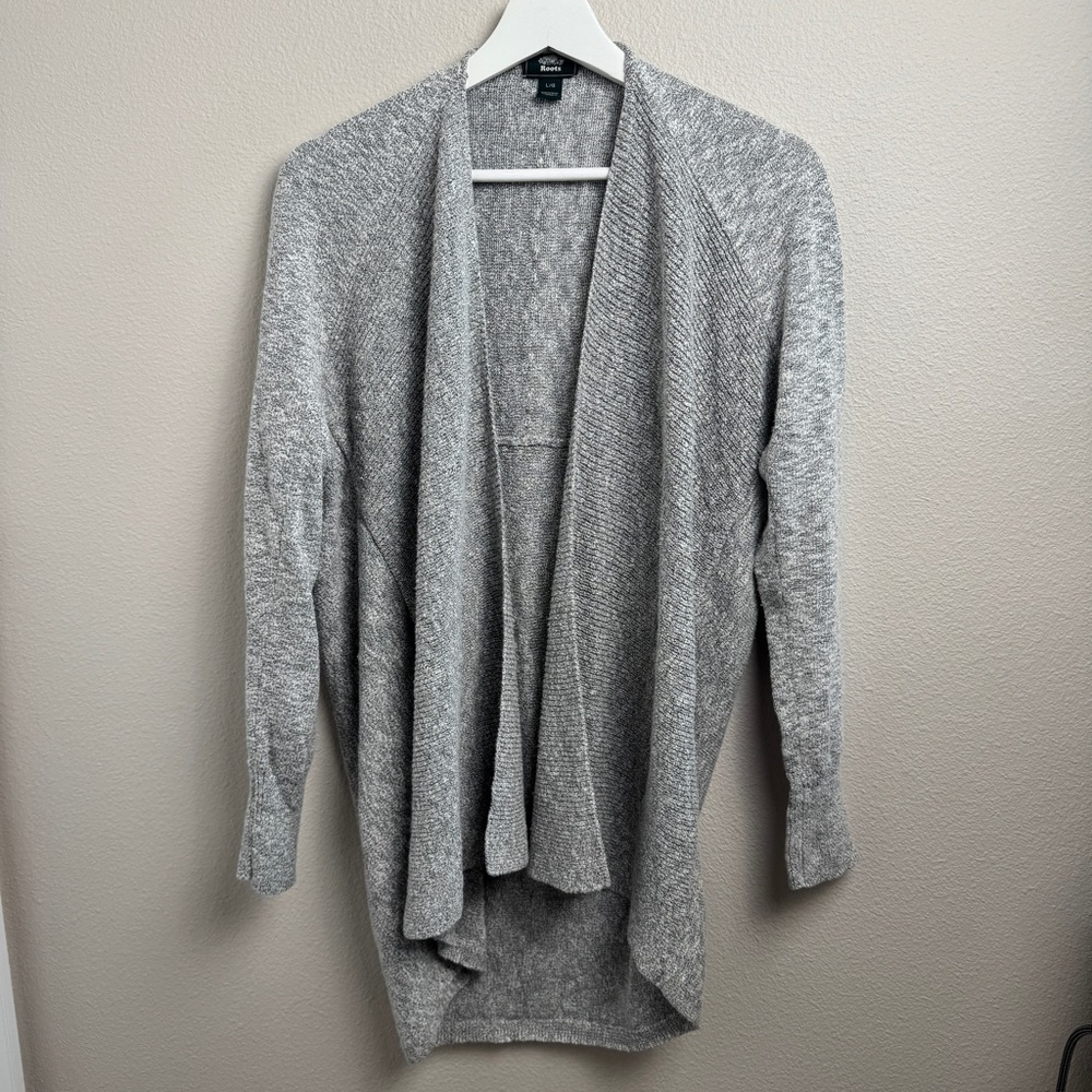 Roots Canada Long Sleeve Sweater Cardigan Grey Size Large